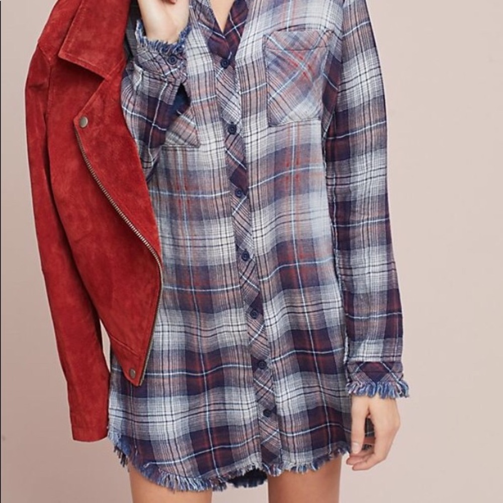 Anthropologie Cloth and stone fringe dress